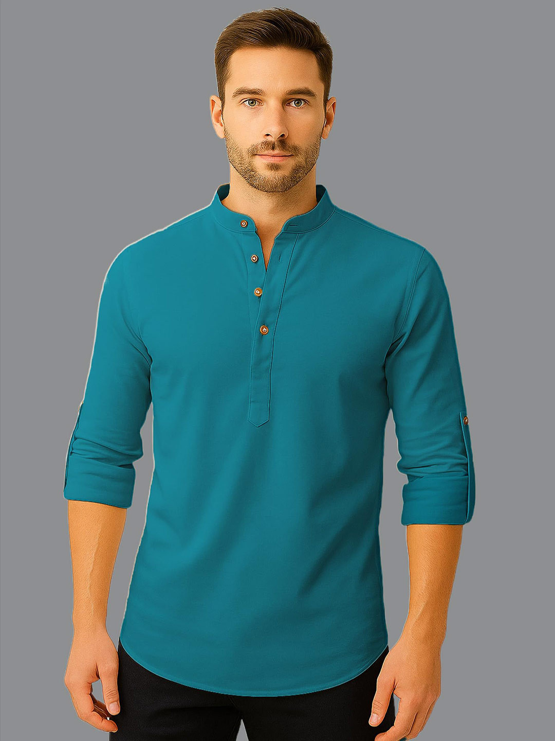 KNOWTED Men Thread Work Kurta