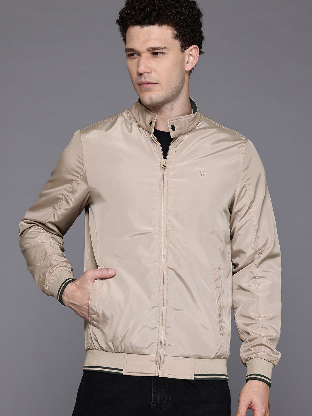 Allen Solly Band Collar Bomber Jacket