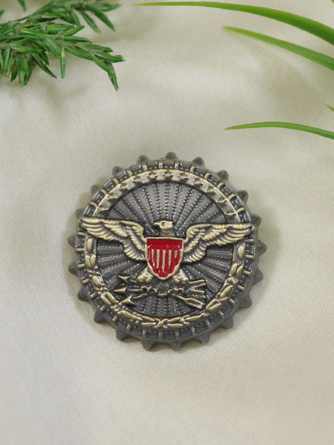 ADORN Unisex Military Eagle Cross Patriotic Vintage Statement Brooch