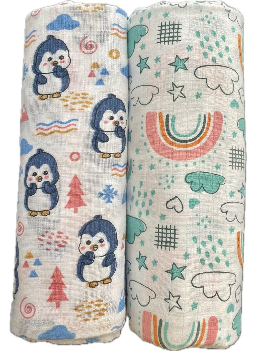 Reexplor Kids Penguin & Rainbow Cartoon Characters Printed Blanket