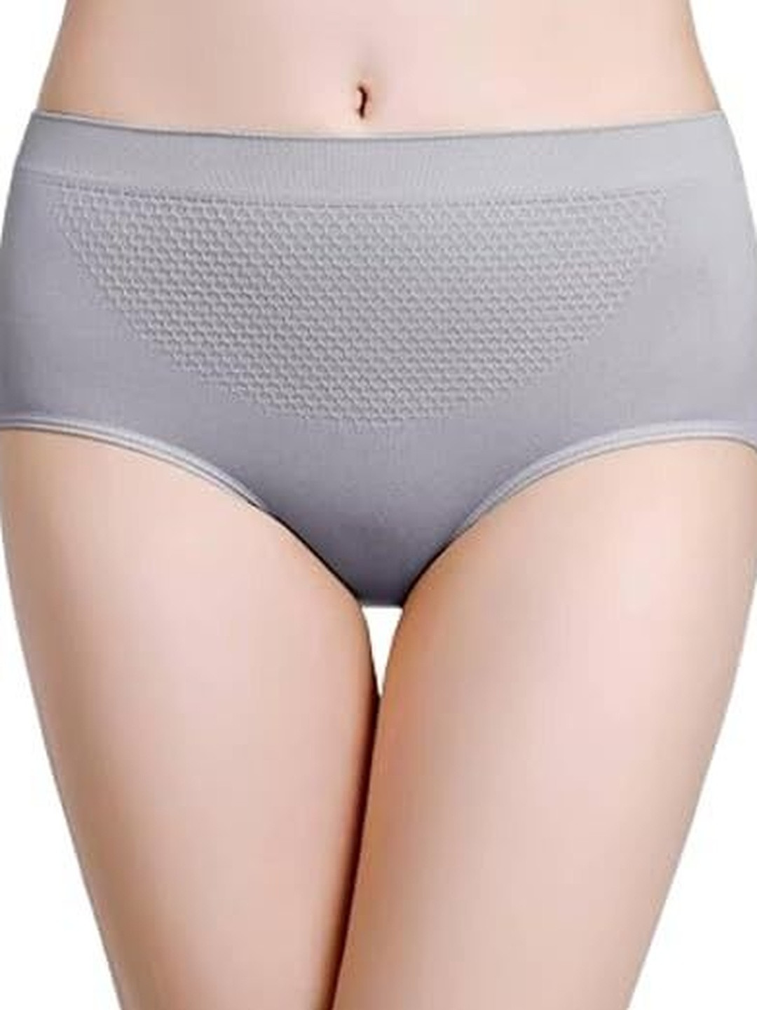 Eleg & Stilance Grey High-Waist Tummy Tucker Briefs with Anti-Slip Grip
