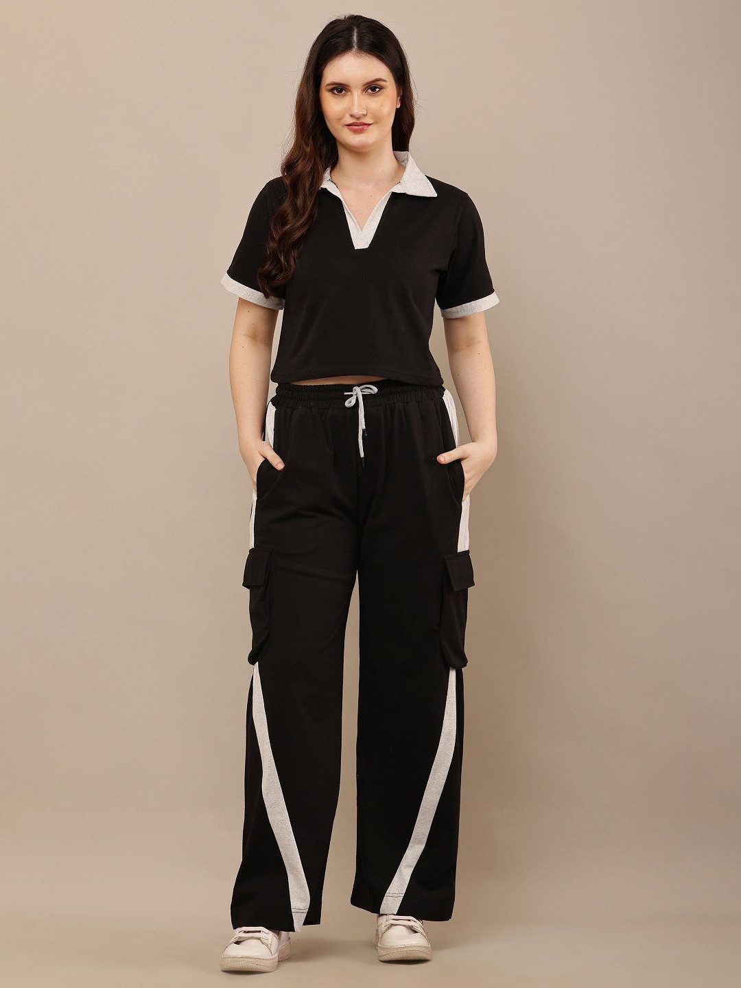 CLOTHINK INDIA Polo Collar T-Shirt With Trouser