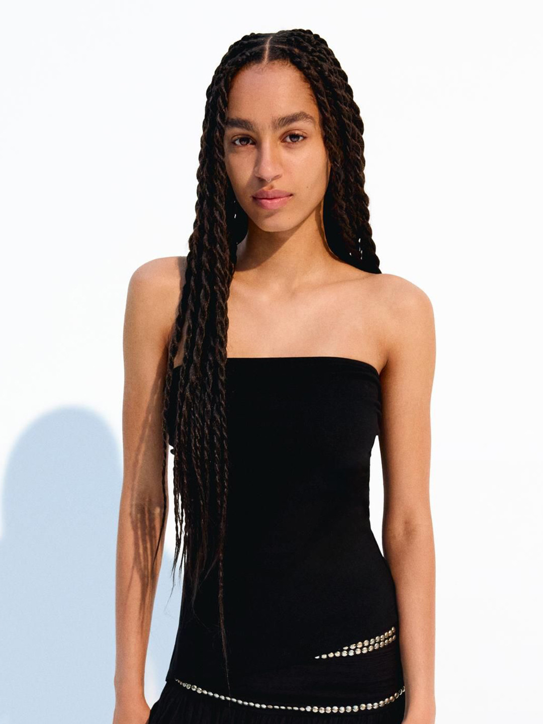 Bershka Women Solid Gathered or Pleated Tube Top