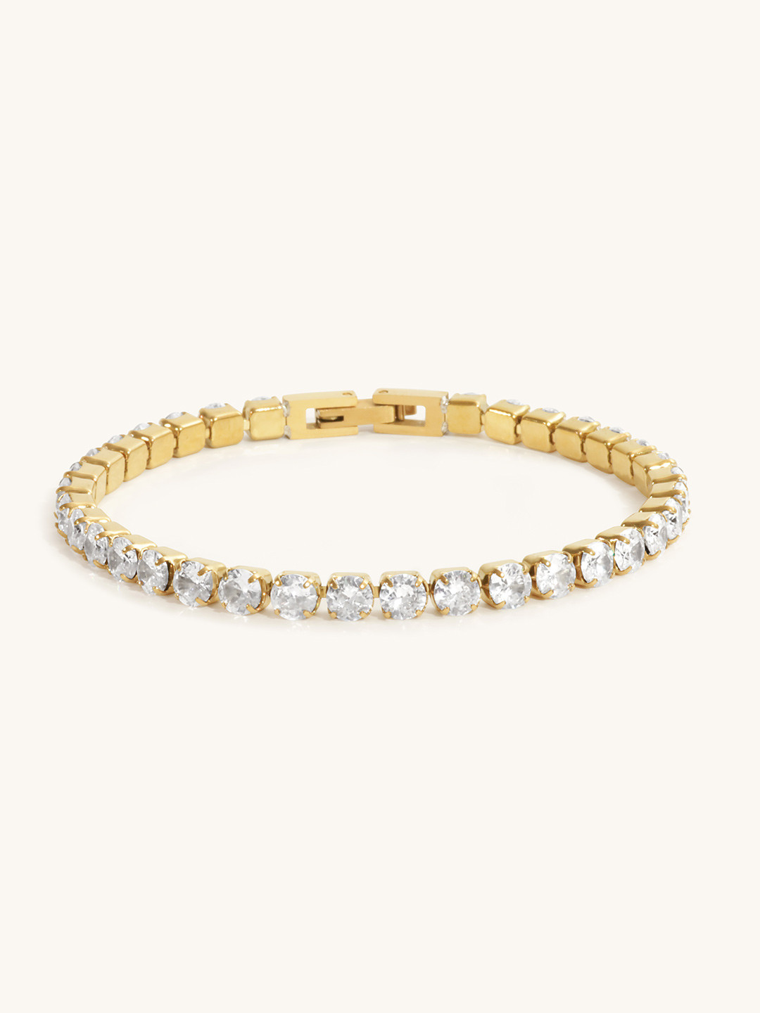 Elinor Jewels Quinn 18K Gold Plated Circular Diamond Bracelet for Women