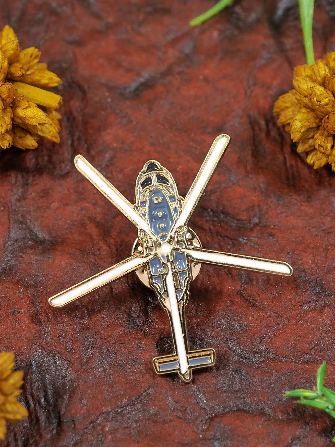 ADORN Unisex Helicopter Lapel Enamel Brooch