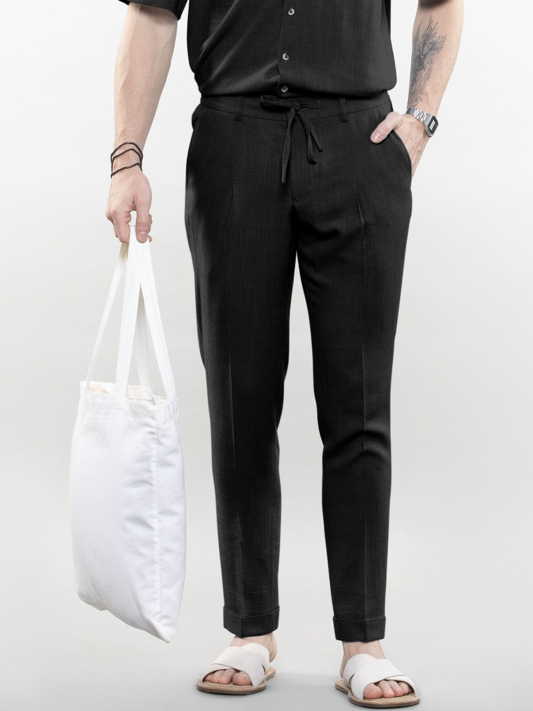 LOVE PANGOLIN Linen-Blend Easy Pants