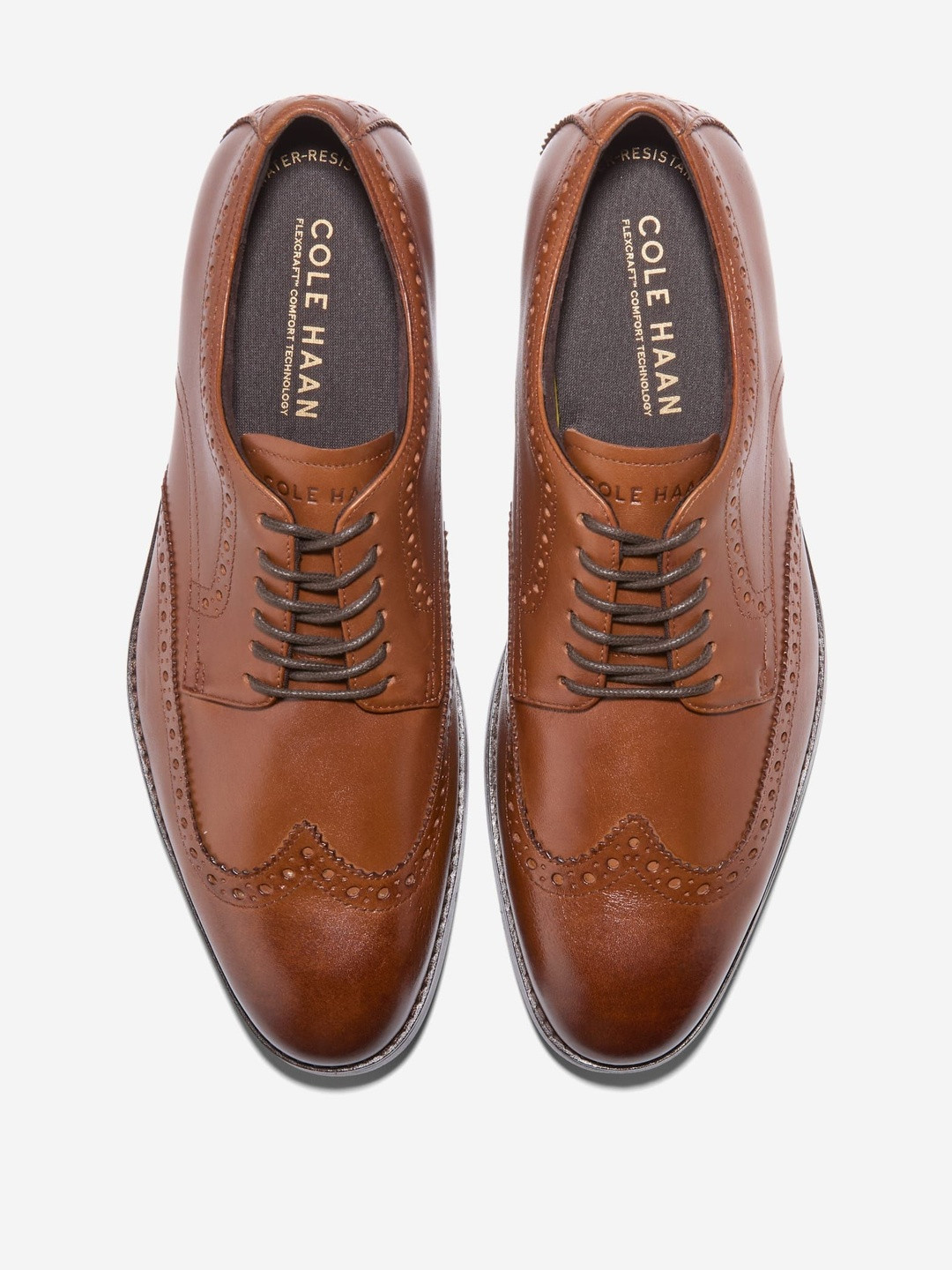 Cole Haan Men Textured Leather Oxfords With Laser Cuts