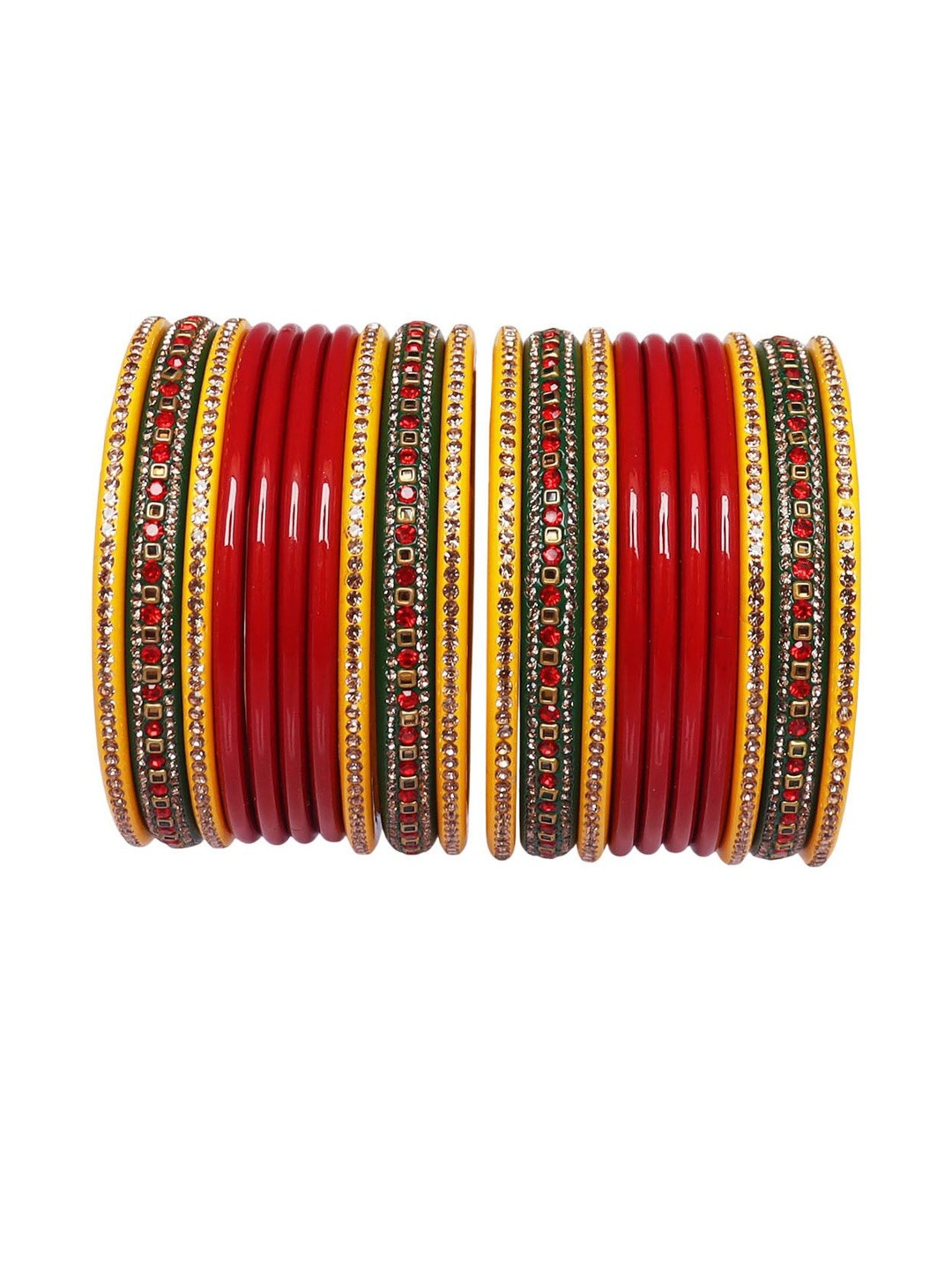 TAJ BRIDAL STORE Set Of 20 Kundan Studded Lac Bangles