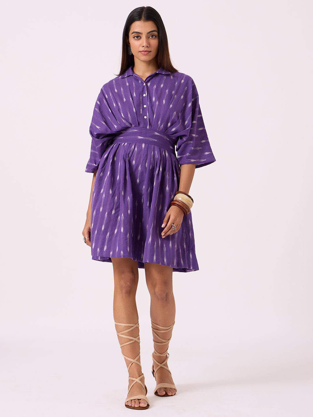 OKHAI Heather Pure Cotton Ikat Short Dress