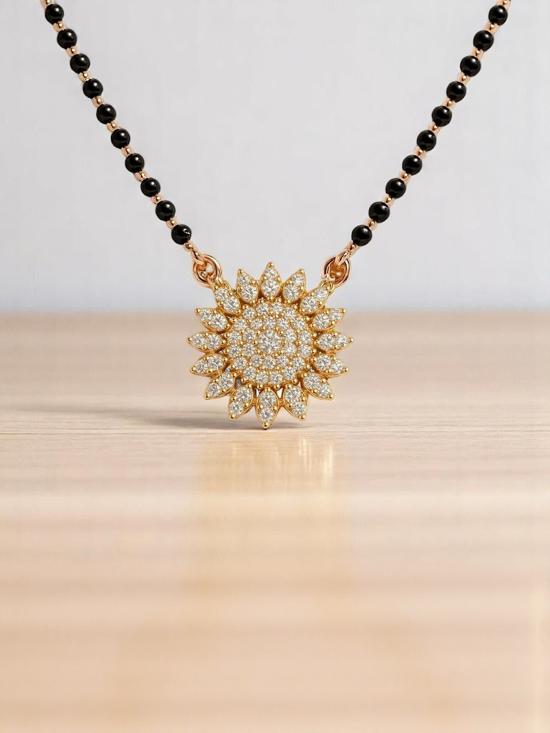 GARNISHA Gold-Plated Zircon Radiant Mangalsutra