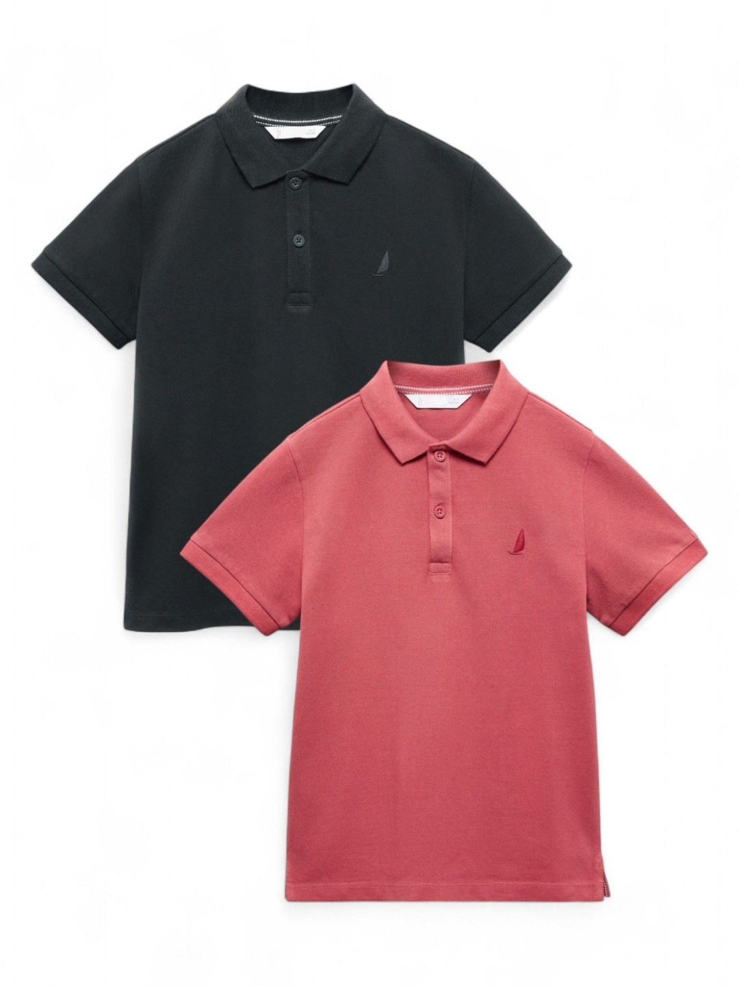 Alan Jones Set Of 2 Polo Collar Short Sleeves Cotton T-shirt