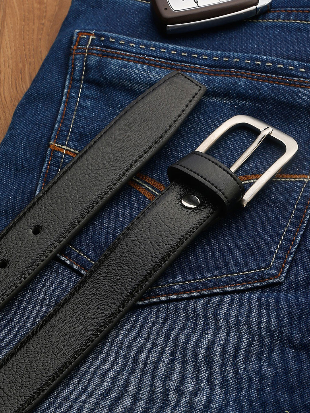TYBELT Men Textured Belt With Tang Closure