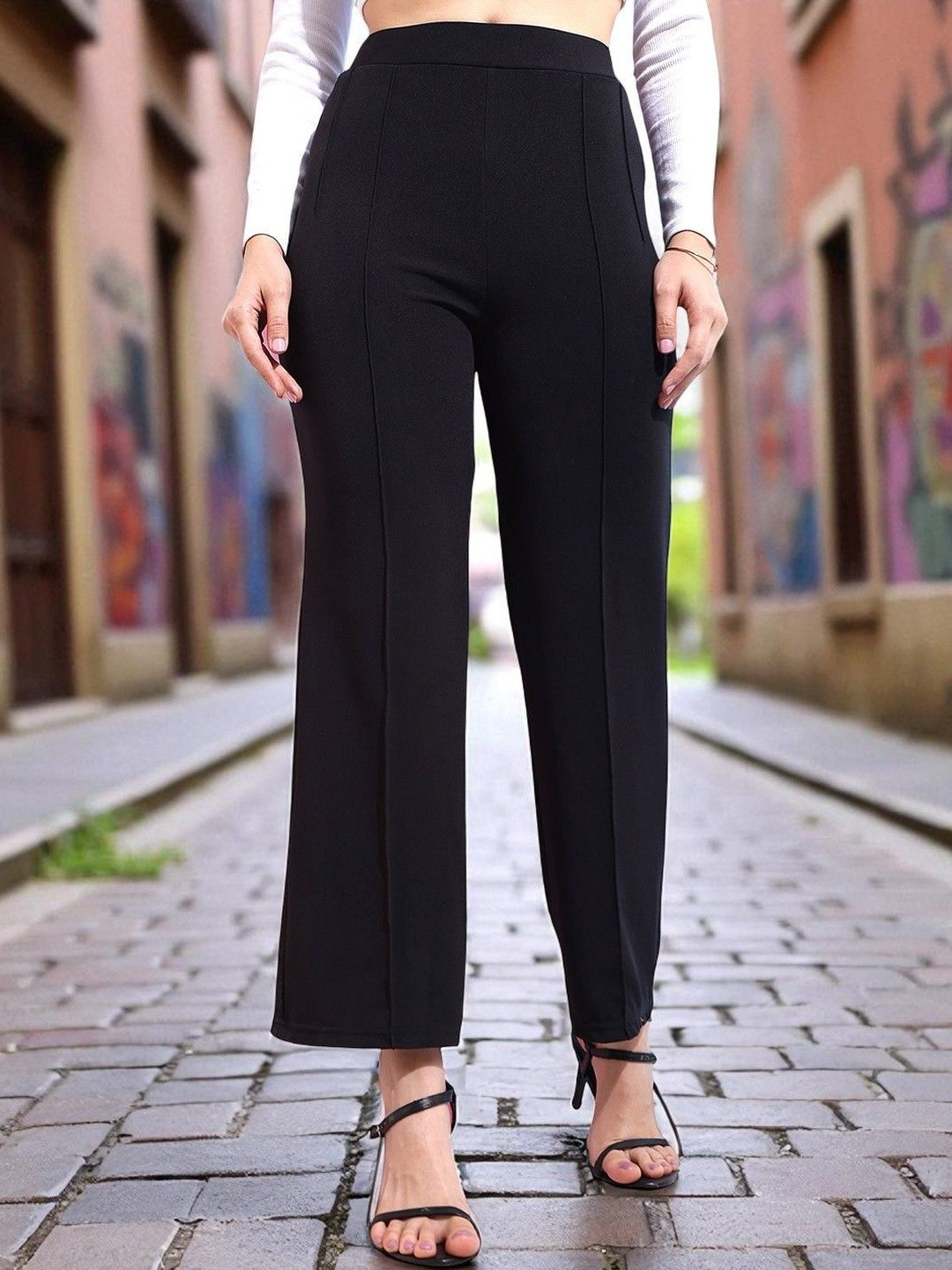 SQew Women Original High-Rise Regular Trousers