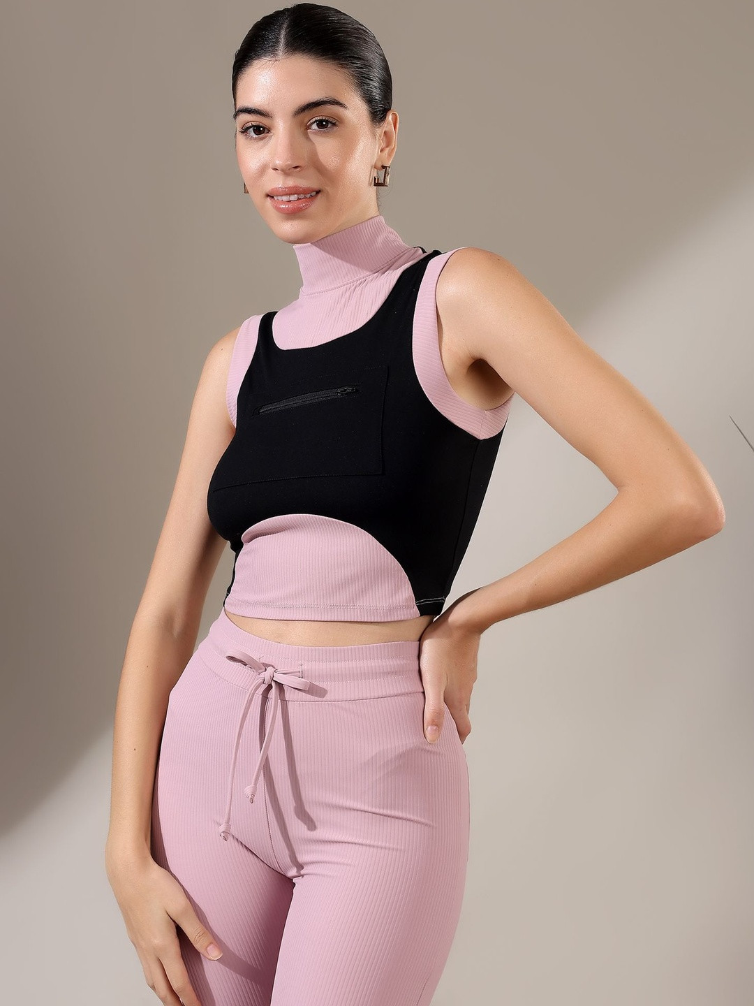 Fitkin Luxe Colourblocked Top & Trousers
