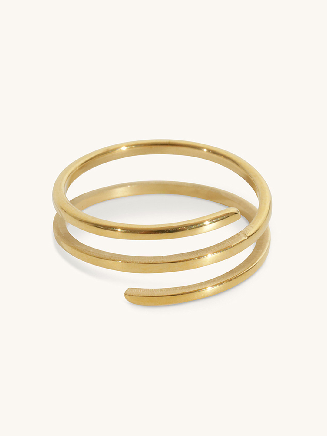 Elinor Jewels Maren 18K Gold Plated Lightweight Small Swirl Spiral Ring