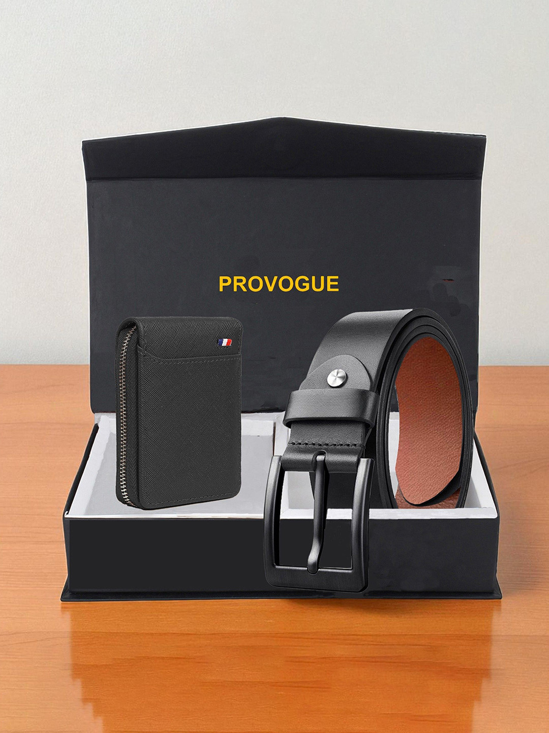 Provogue Men Accessory Gift Set of Belt With Card Holder
