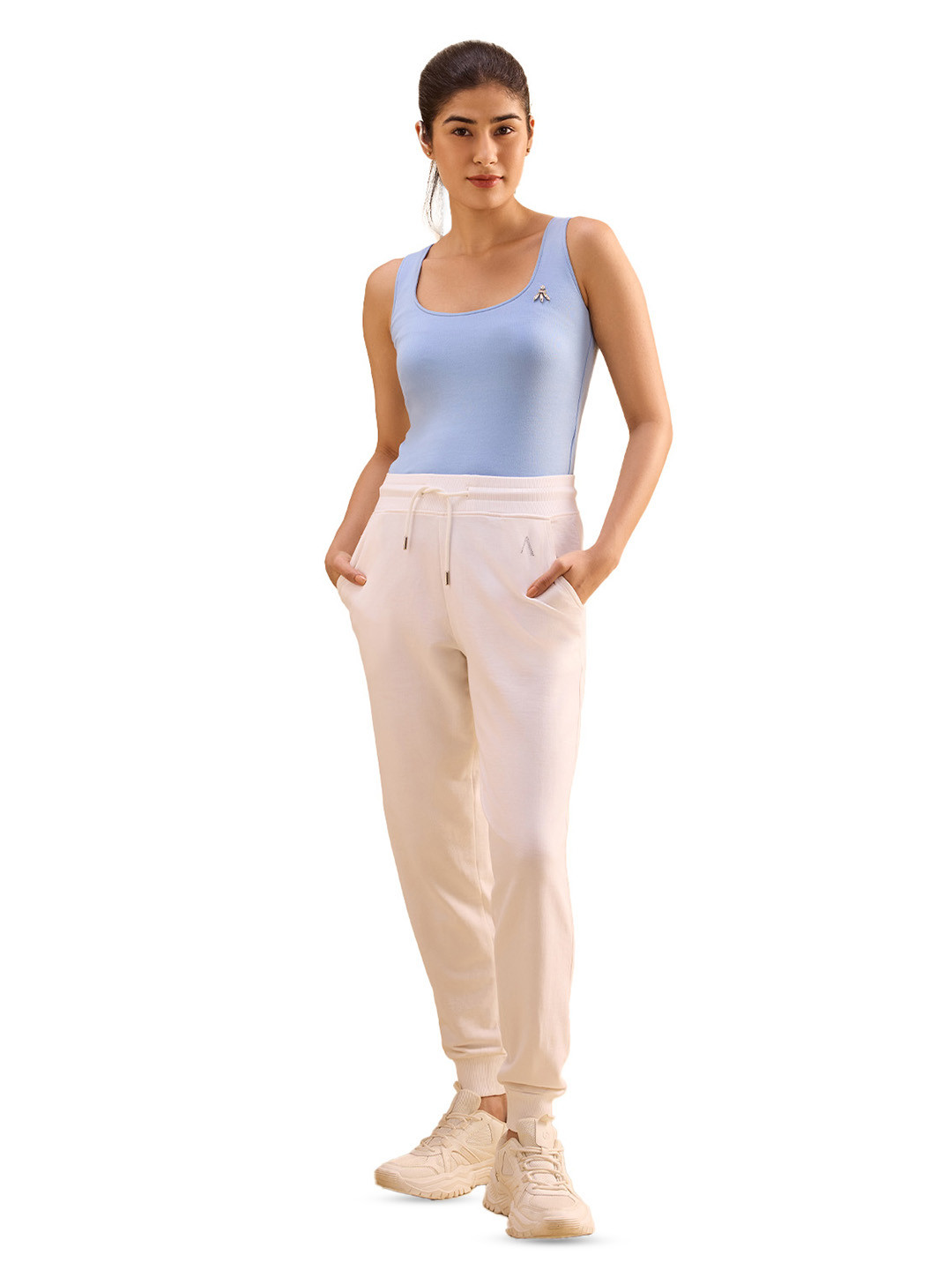 ALONGE Women Cotton Mid-Rise Joggers