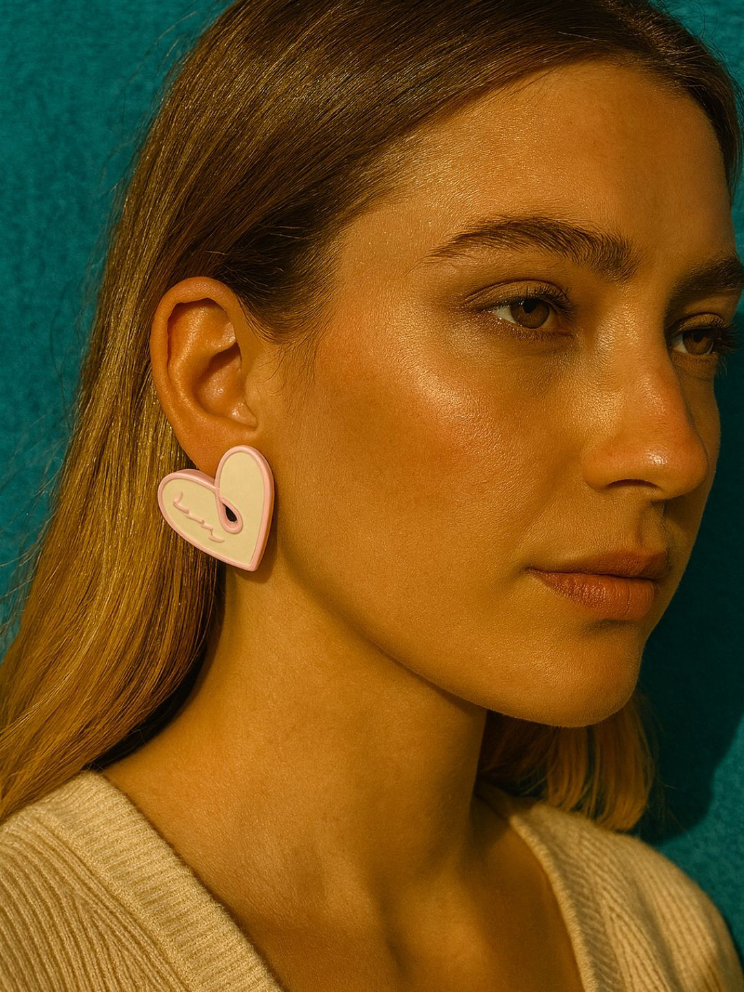 The Jewellery Tale Stainless Steel Enamelled Heart Shaped Studs