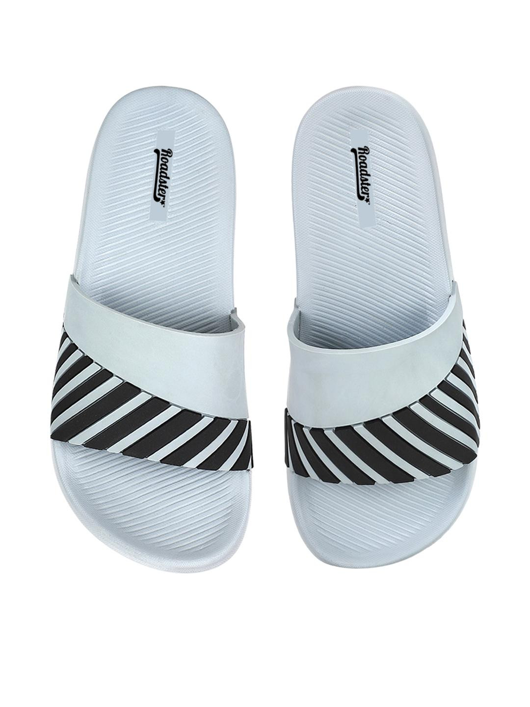 Roadster Men Pack of 1 pair Striped Rubber Casual Flip Flops