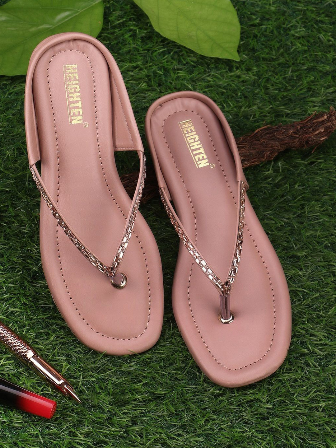 HEIGHTEN Women Embellished Open Toe Flats