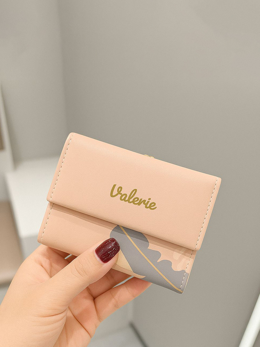 VALERIE Women Floral Printed Short Three Fold Wallet with Snap Closure