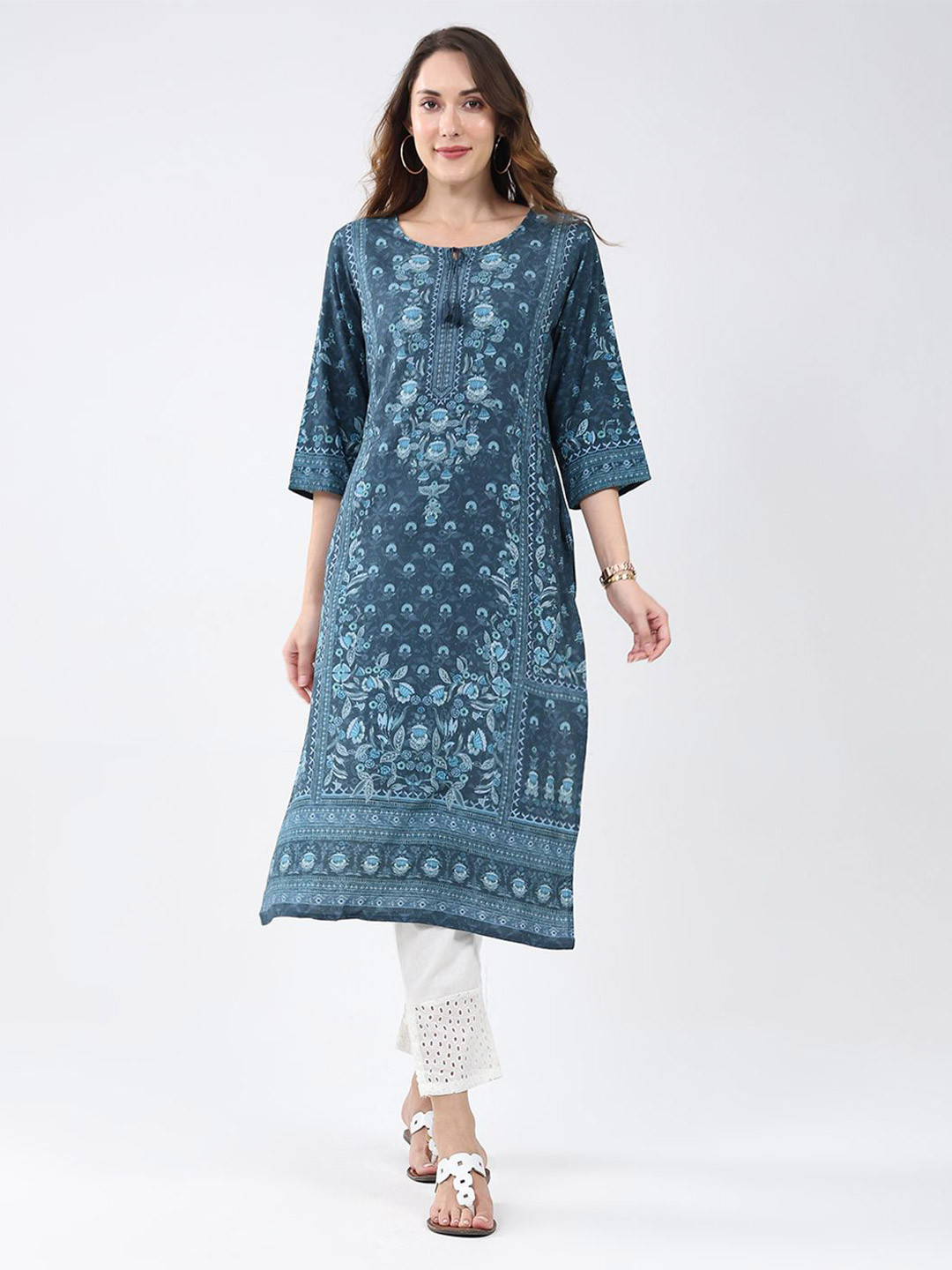 Monte Carlo Women Floral Printed Daily Straight Kurta