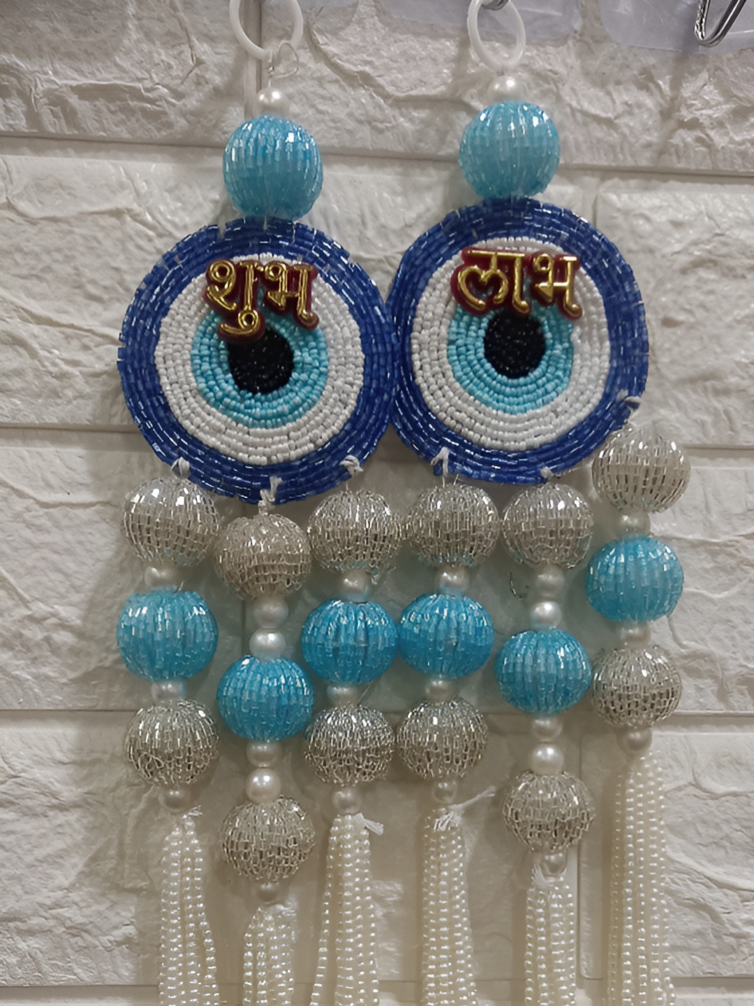Sellplus Blue & White 2 Pieces Embellished Evil Eye Torans