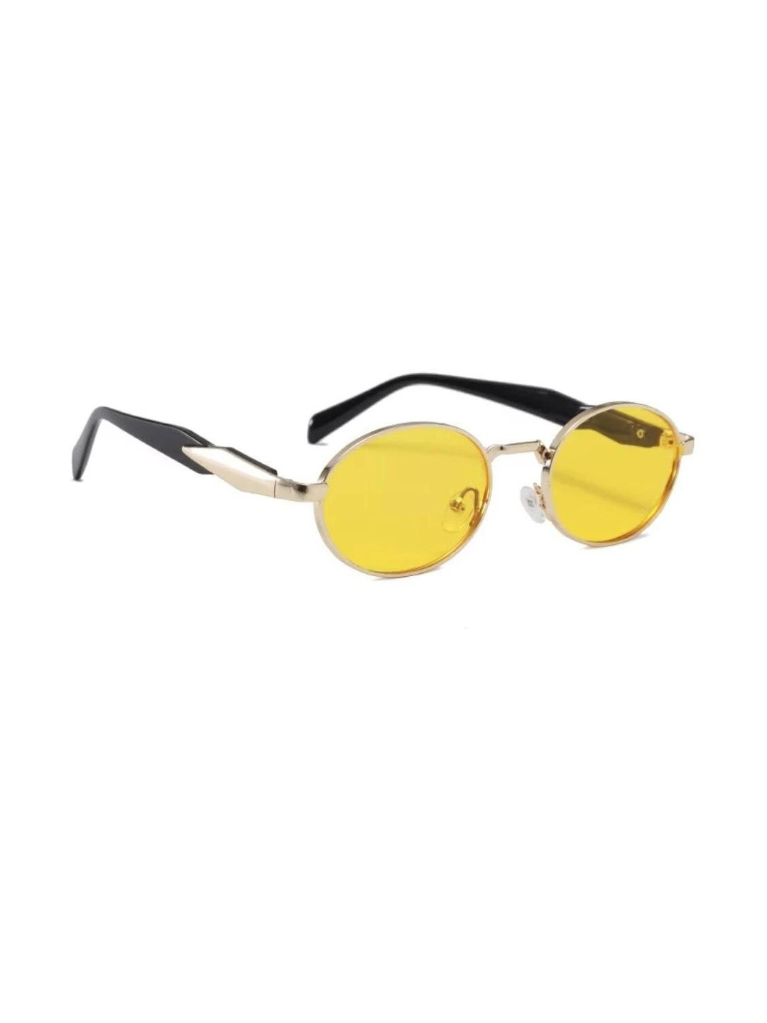 HIPE Unisex Round Sunglasses with UV Protected Lens Pra_Yellow_HD