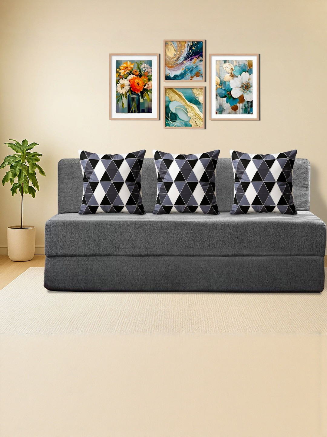 Clex Grey Sofa Cum Bed Inflatable Sofa and Bed