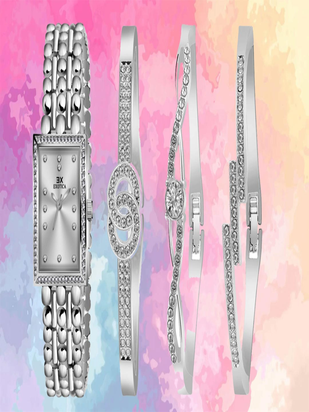 Exotica Fashions Women Wrist Watch with Matching Bangles Analog Watch EX-2491