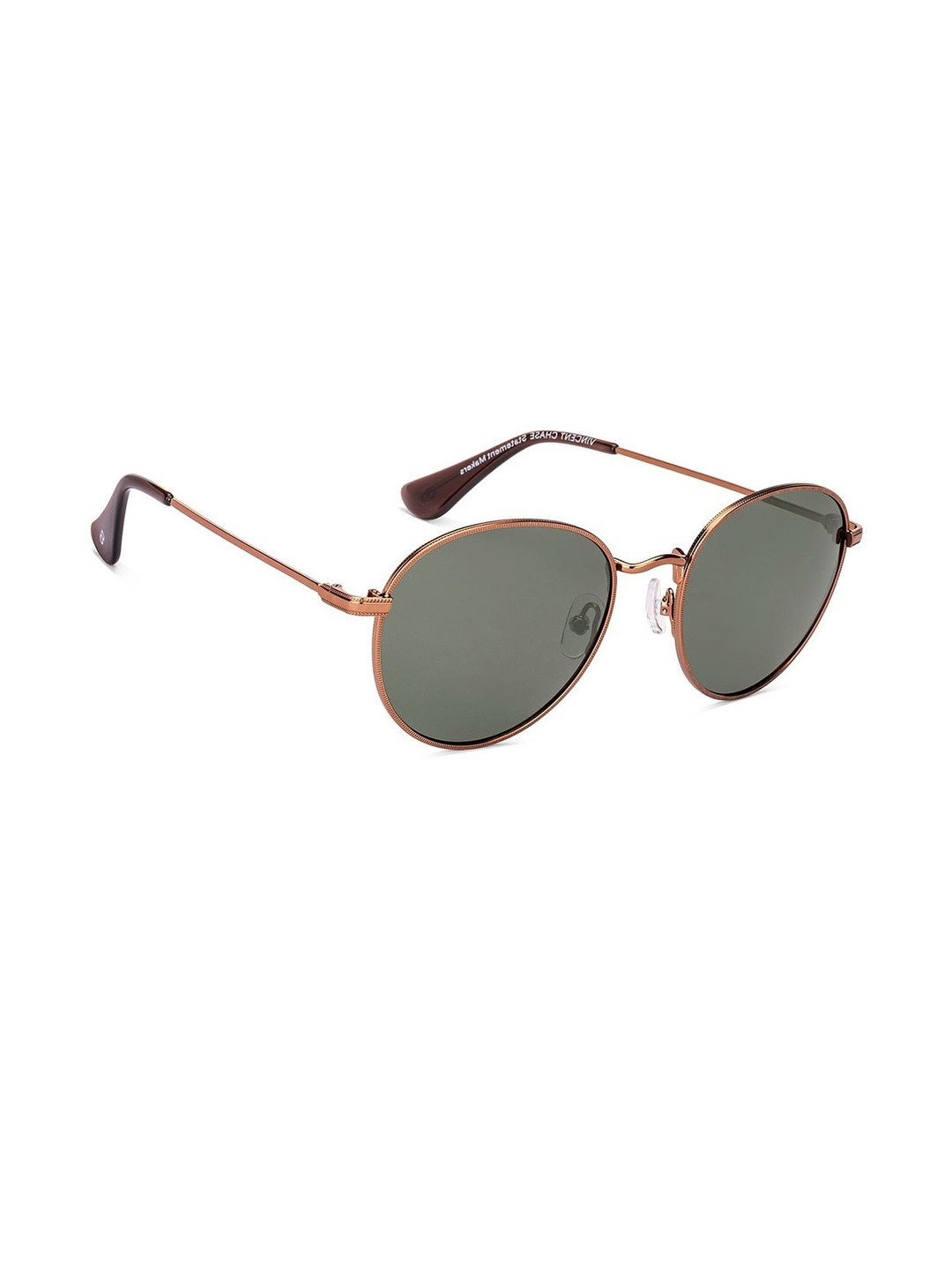 Vincent Chase Unisex Green Lens & Gold-Toned Round Sunglasses 235590
