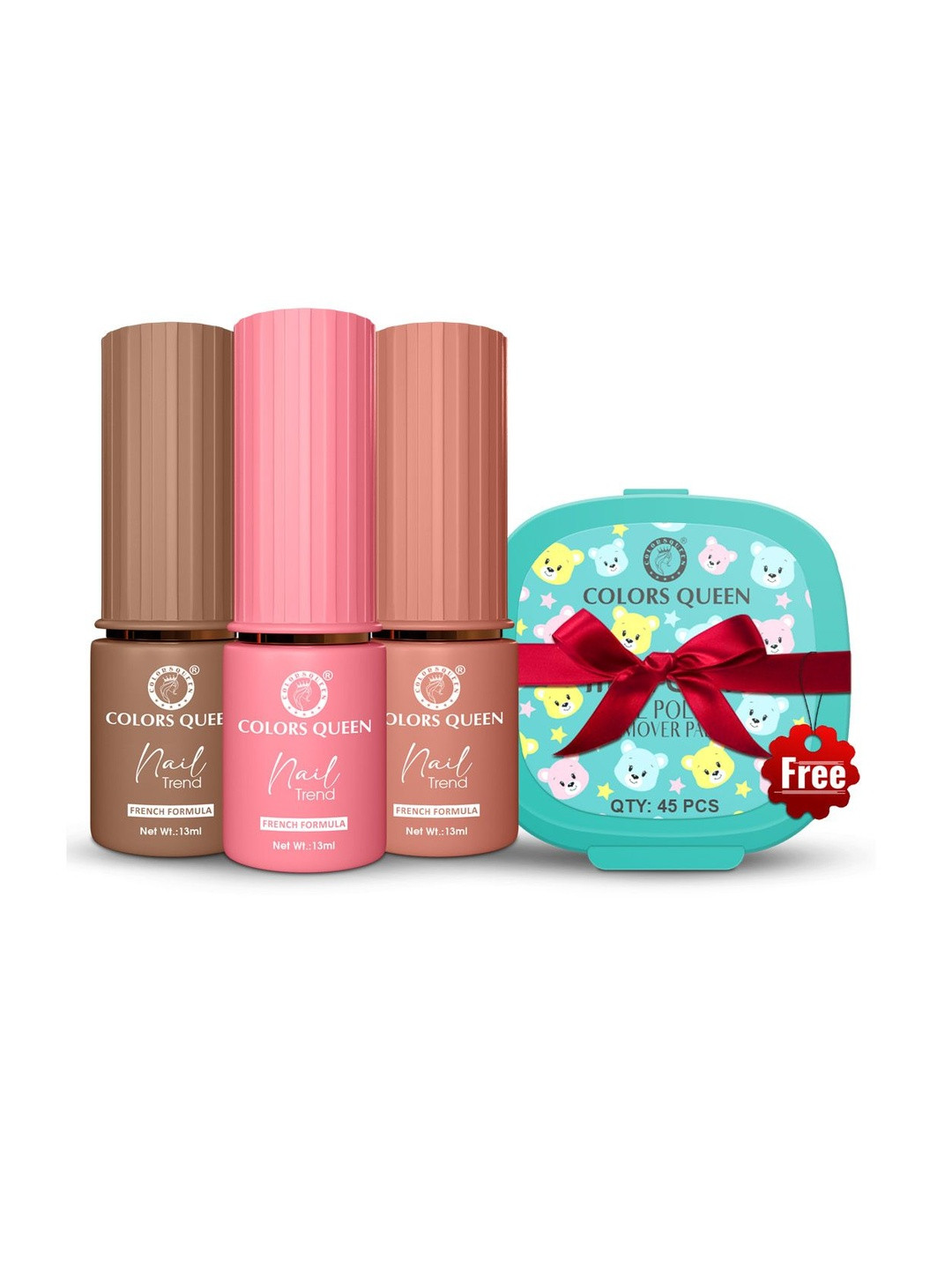 Colors Queen Set Of 4 Nail Trend Glossy Nail Paint & Remover Combo