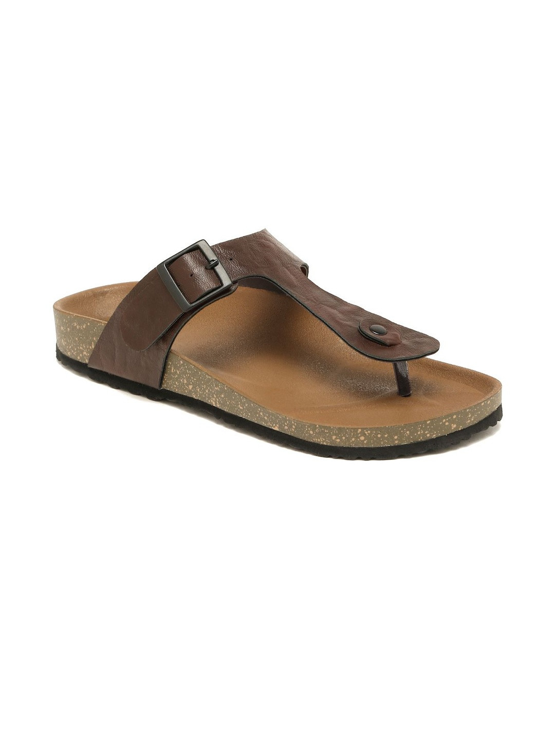 Kosher Men Brown With Adjustable Buckle Slip-On