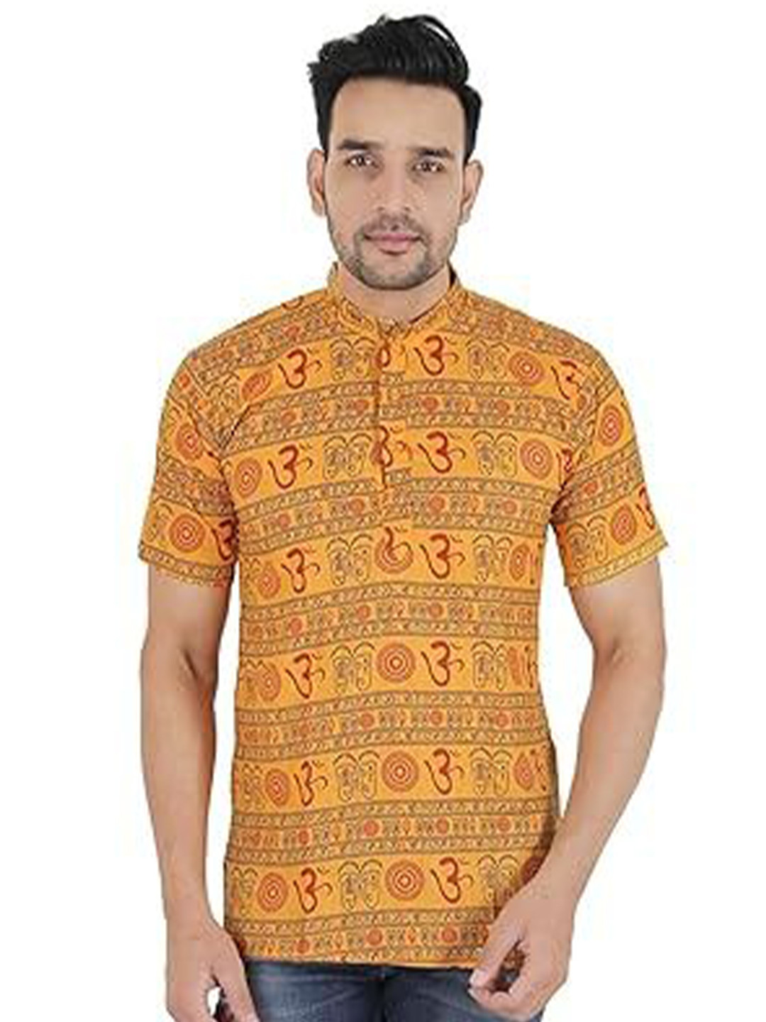 PK HUB Men Ethnic Motifs Printed Daily Cotton Pathani Kurta