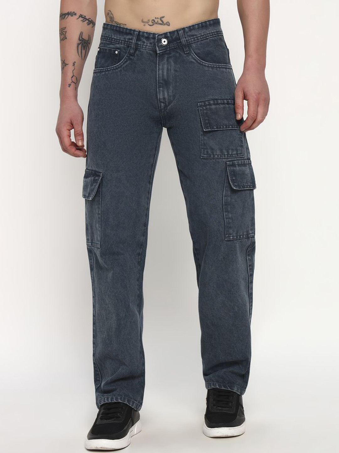 JAIN TEXTILES DELHI Men Relaxed Fit Low-Rise Cargo Styles Jeans