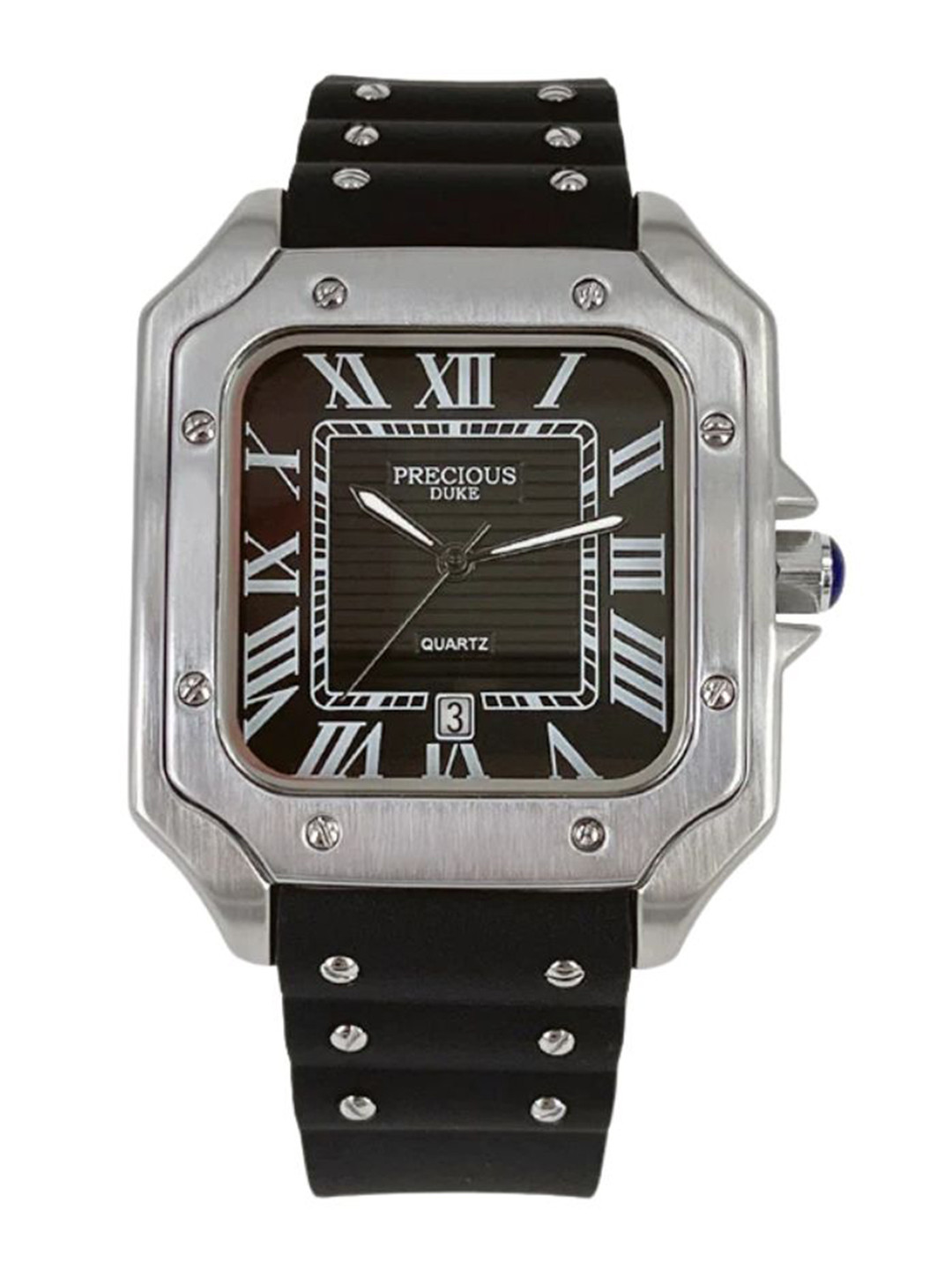 Precious Duke Men Square Dial & Leather Straps Analogue Watch PD_764040437515-Black