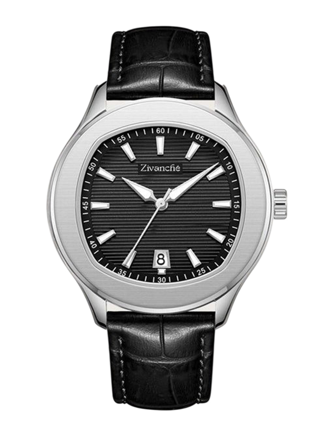 ZAADRAN Unisex Leather Straps Analogue Automatic Watch Revolution Black