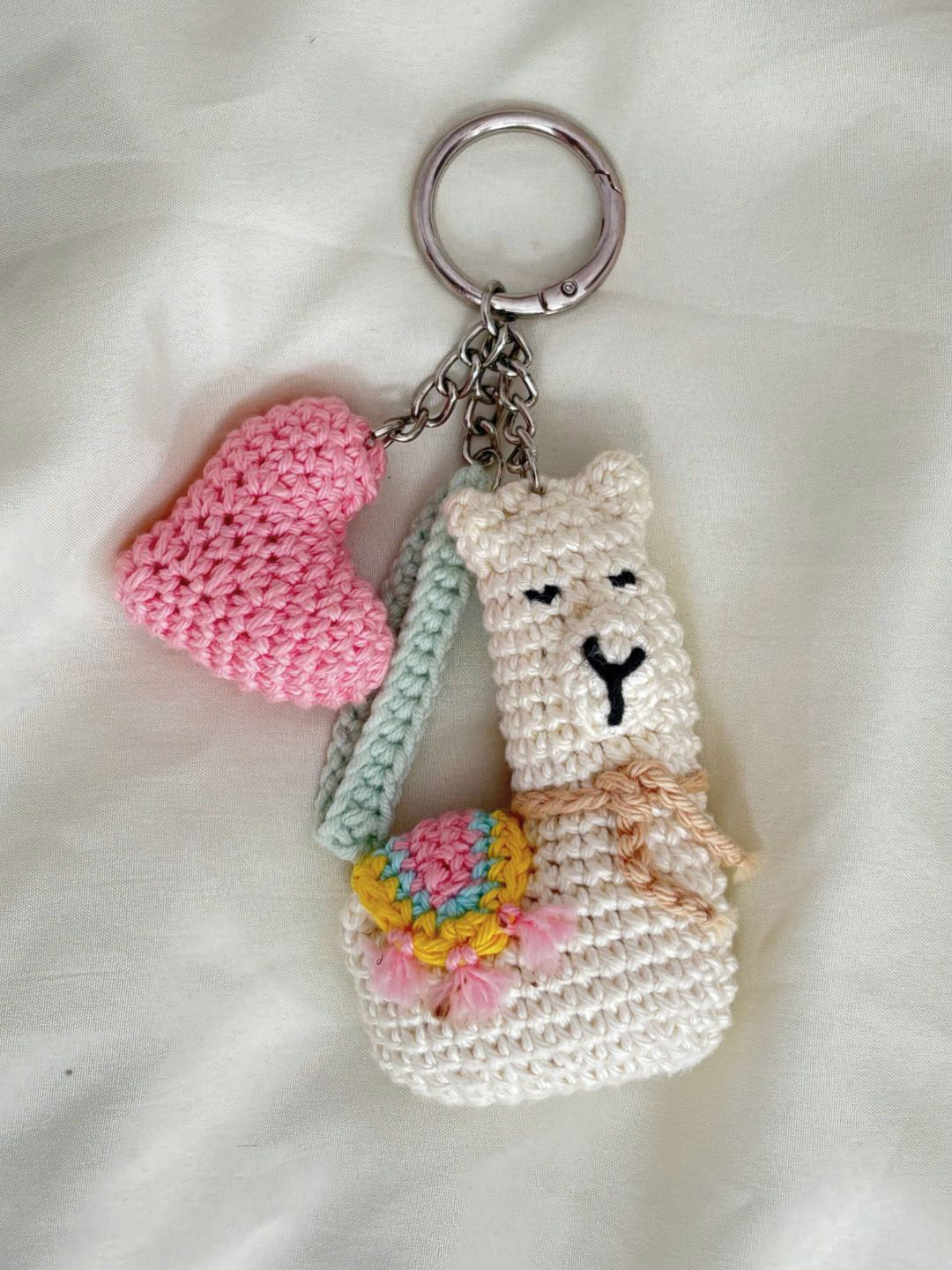 EcoRight Cute Cherry Bag Charm Crochet Keychain