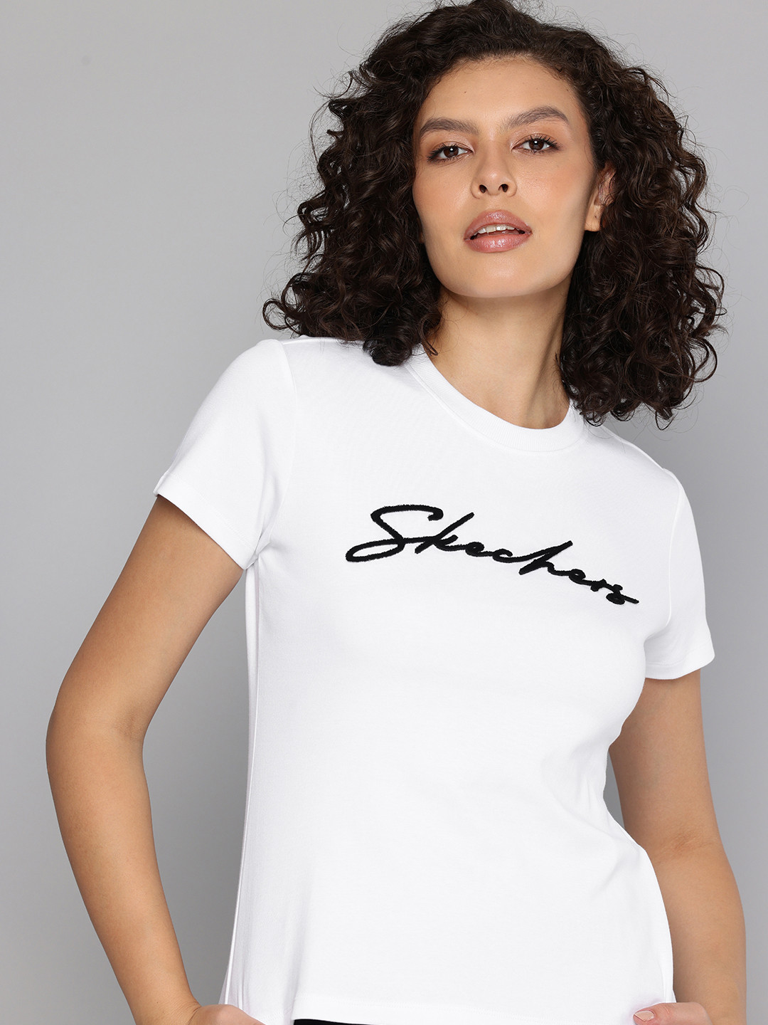 Skechers Women Tuft Embroidered T-shirt