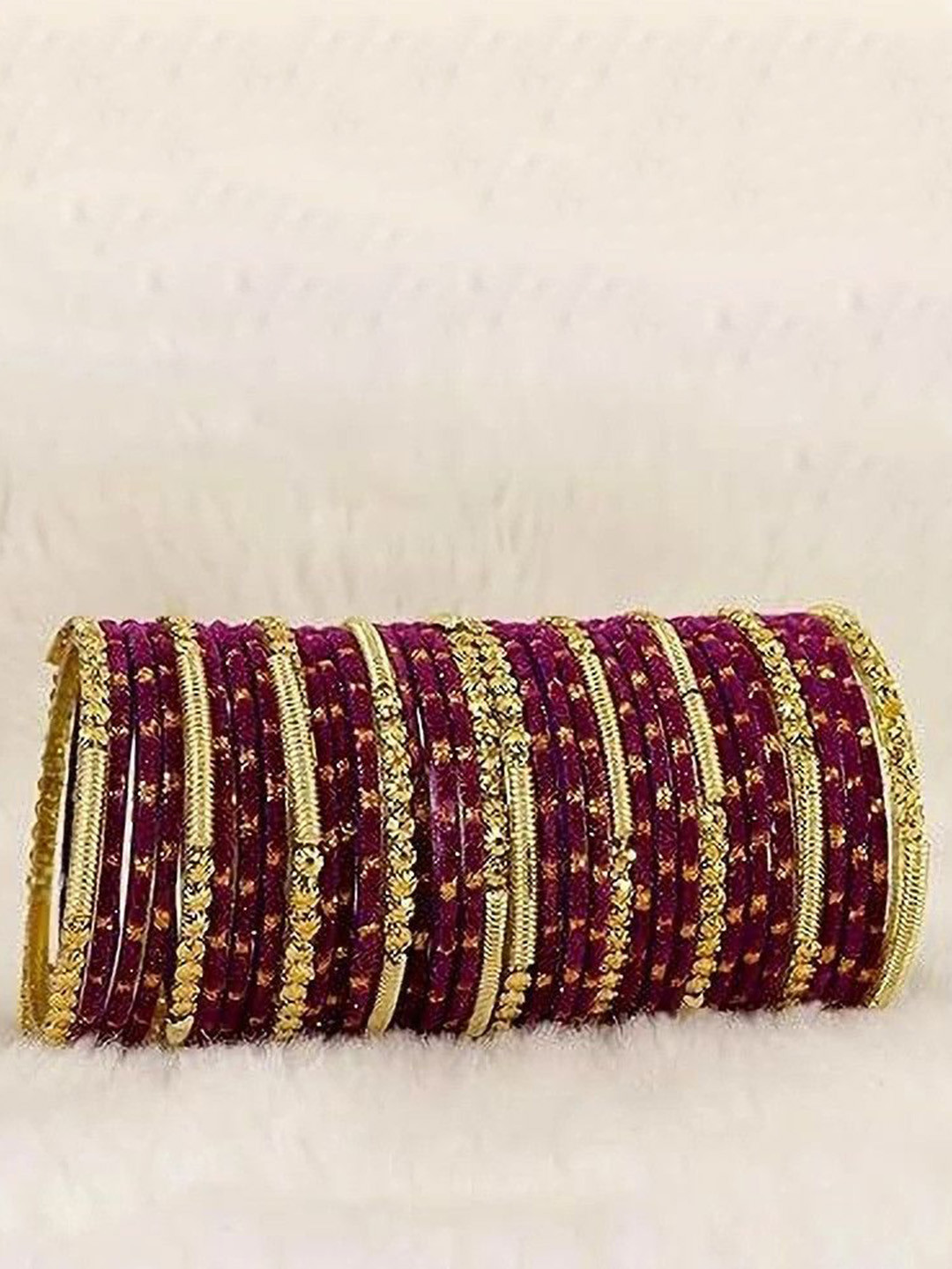 Shasmi Set Of 34 Artificial Stones Studded Bangles