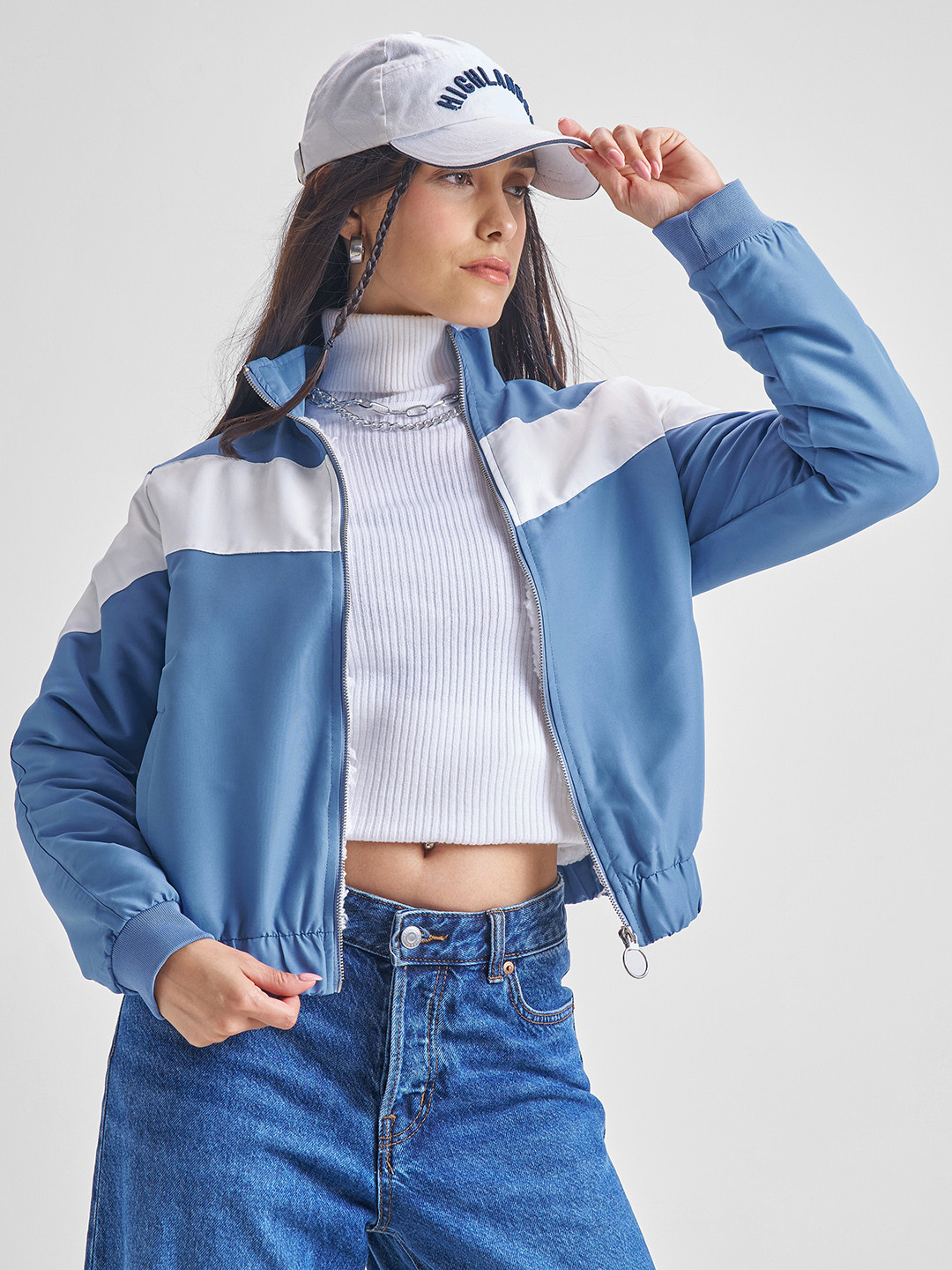 Tokyo Talkies Women Colourblocked Zipped Sporty Jacket