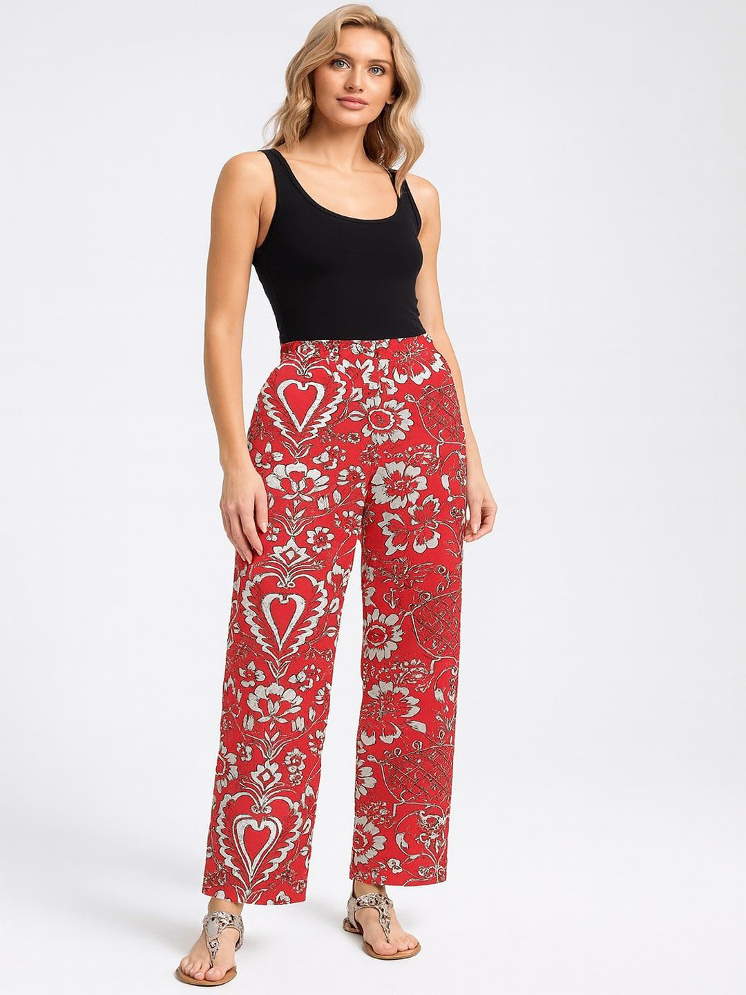 GAB Women Floral Printed Slip On Cotton Lounge Pants