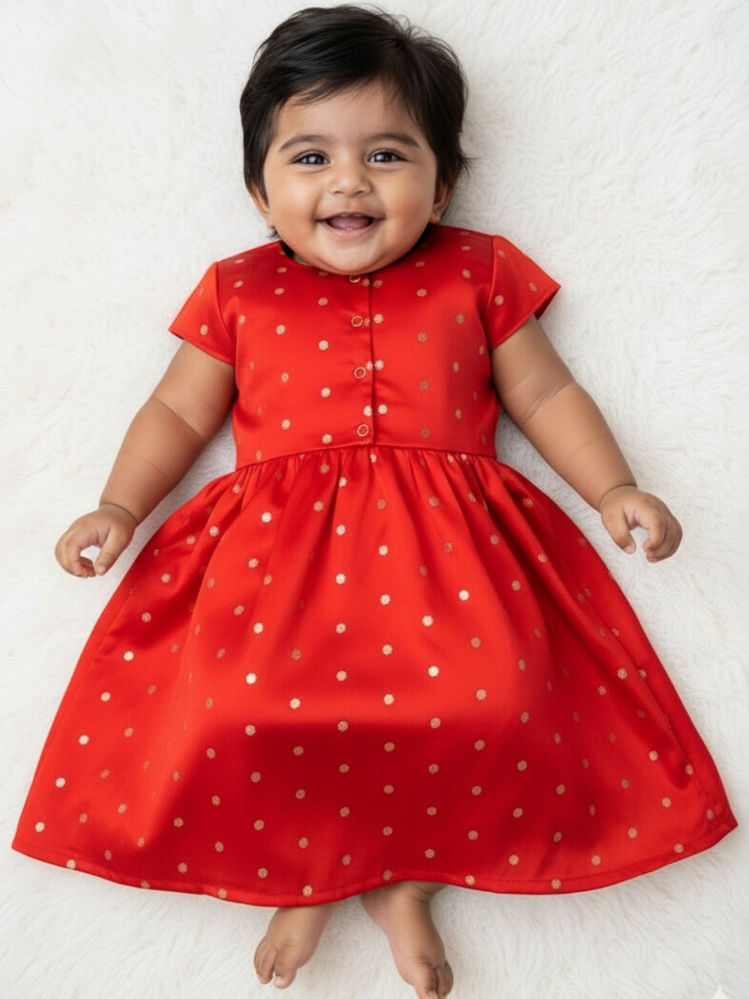 Sangria Baby Girl Red Zari Lehenga and Red Blouse Set