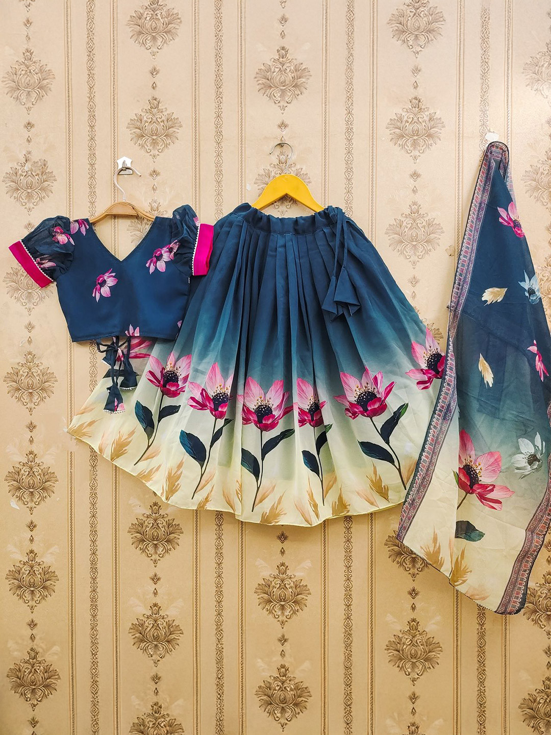 Helene Girls Printed Ready to Wear Lehenga & Blouse With Dupatta