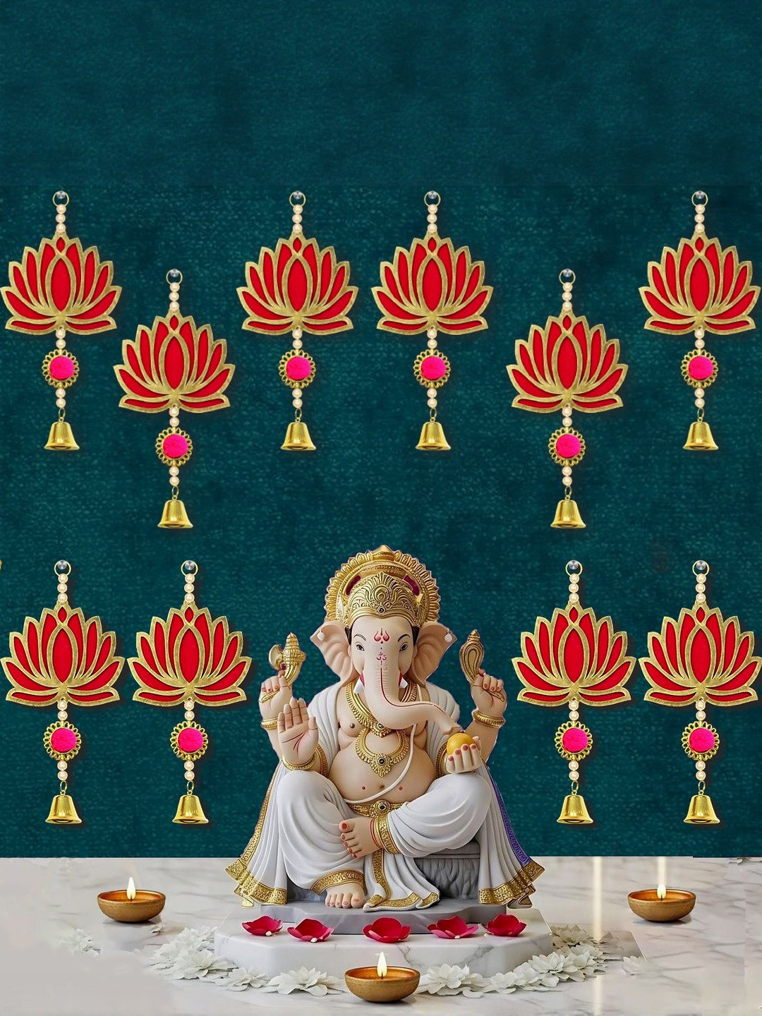 ASIDEA Set of 8 Lotus Floral Wall Decor For Decoration