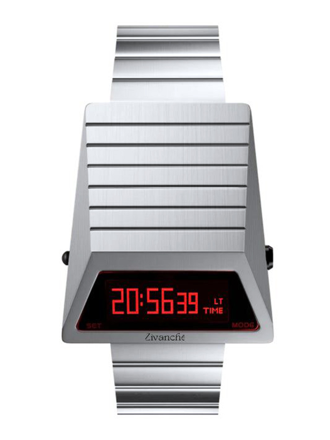 ZAADRAN Unisex Stainless Steel Bracelet Style Straps Digital Automatic Watch Armored Tank