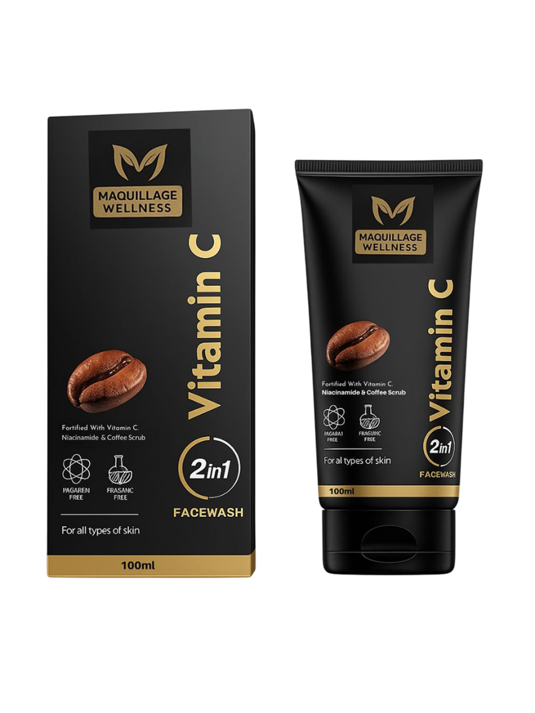 MAQUILLAGE WELLNESS Vitamin C & Coffee Scrub Face Wash With Niacinamide - 100 ml