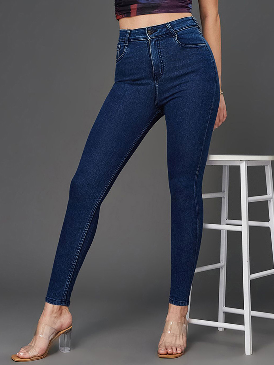 Miss Chase Women Twilight Owl  Skinny Fit High-Rise  Stretchable Jeans