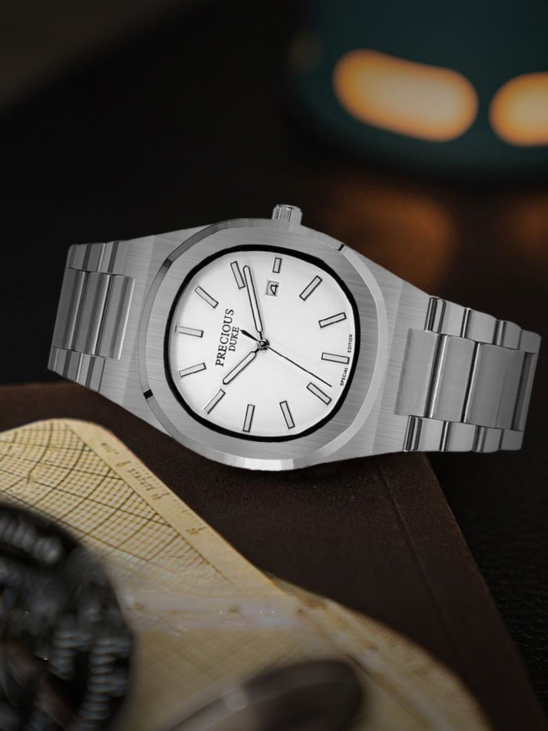 Precious Duke Men Stainless Steel Straps Analogue Watch PD_827230848553_White_81