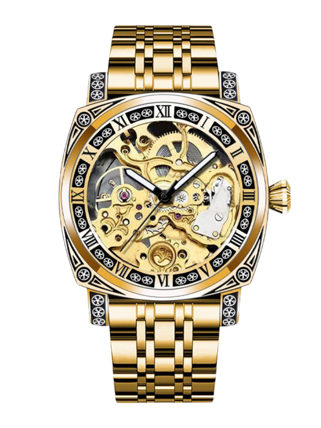 Precious Duke Men Stainless Steel Straps Analogue Watch PD_820539249810_Gold-Toned_43